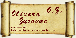 Olivera Zurovac vizit kartica